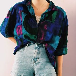 80s vintage printed top